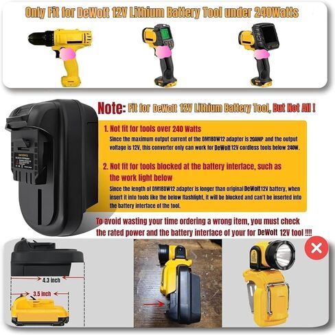 for Dewalt 20V to 12V Adapter Battery,for Dewalt 10.8V 12V Cordless Power Tools in Saudi Arabia