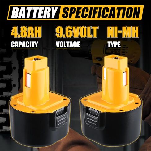 VANTTECH 9.6V 4.8Ah Ni-MH Replacement Battery for Dewalt DW9062 DW9061 DE9036 DE9061 DE9062 DW926 DW955K DW902 DW050 Cordless Power Tools ，1-Pack Spare for Backup Use in Saudi Arabia