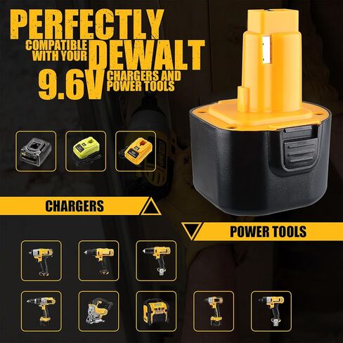 VANTTECH 9.6V 4.8Ah Ni-MH Replacement Battery for Dewalt DW9062 DW9061 DE9036 DE9061 DE9062 DW926 DW955K DW902 DW050 Cordless Power Tools ，1-Pack Spare for Backup Use in Saudi Arabia