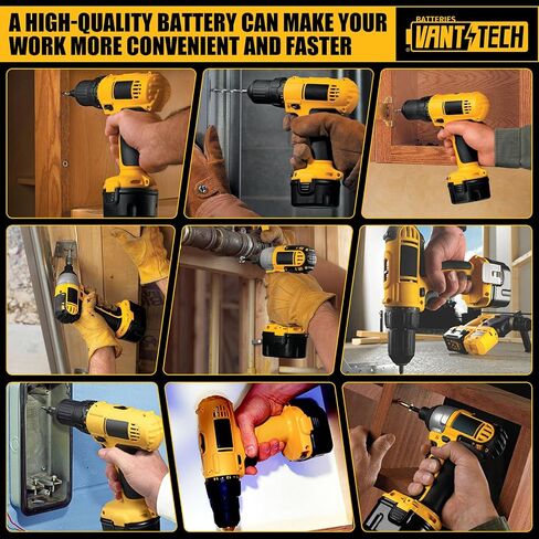 VANTTECH 9.6V 4.8Ah Ni-MH Replacement Battery for Dewalt DW9062 DW9061 DE9036 DE9061 DE9062 DW926 DW955K DW902 DW050 Cordless Power Tools ，1-Pack Spare for Backup Use in Saudi Arabia