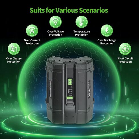 10.0Ah Battery Replacement for EGO 56V Battery Compatible with EGO 56 Volt Battery BA2800T BA4200T BA1400T BA5600T BA7620T Power Tools in Kuwait