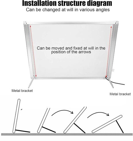 Chiyyak 16.9x12.2 Inch LED Barber Light Box Poster for Easy Image Replacement with Metal Stand in Saudi Arabia