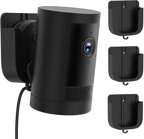 3 Pack No Drill Wall Mount for Ring Outdoor Cam Plus, Easy Installation with Strong Adhesive Tape or Screws, Black Indoor Camera Mount for Ring Camera in Saudi Arabia