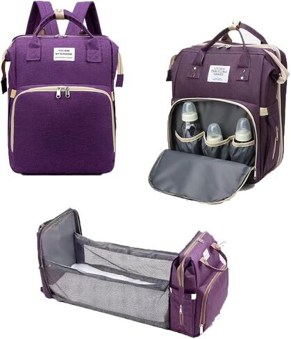 Diaper Backpack with Changing Station, Pad, Nursing Bag, Bottle Bag - Waterproof, Large Capacity, Baby Registry Search, Newborn Essentials in Kuwait