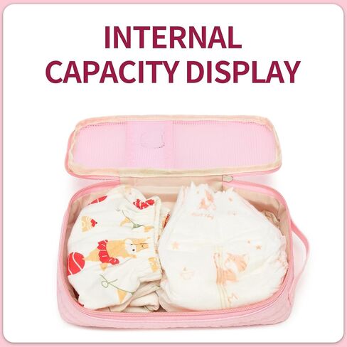 Diaper Bag Organizer Pouches - 2 Pack, Small Diaper Bag Mini Purse | Travel Baby Bag for Boys & Girls, Pink in Saudi Arabia