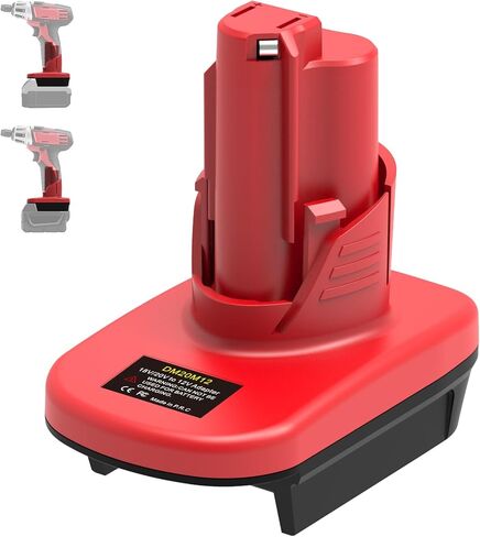 Battery Adapter for Milwaukee M12 12V Tools, Compatible with DeWalt 20V MAX and Milwaukee M18 18V Lithium Batteries, M18 to M12 Battery Converter for Cordless Power Tools,（ Adapter Only） in Kuwait