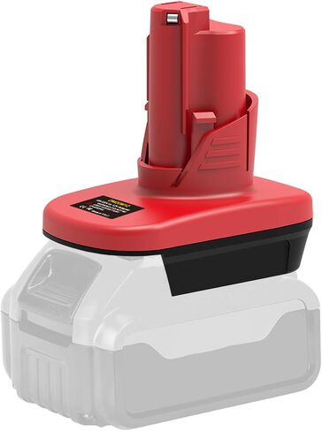 Battery Adapter for Milwaukee M12 12V Tools, Compatible with DeWalt 20V MAX and Milwaukee M18 18V Lithium Batteries, M18 to M12 Battery Converter for Cordless Power Tools,（ Adapter Only） in Kuwait