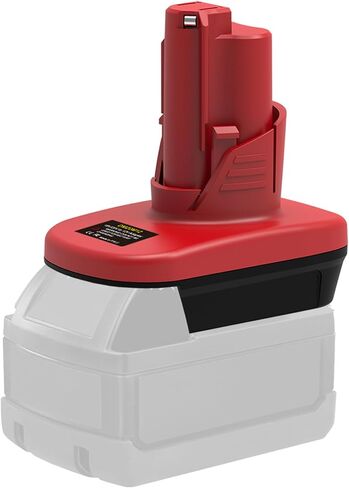 Battery Adapter for Milwaukee M12 12V Tools, Compatible with DeWalt 20V MAX and Milwaukee M18 18V Lithium Batteries, M18 to M12 Battery Converter for Cordless Power Tools,（ Adapter Only） in Kuwait
