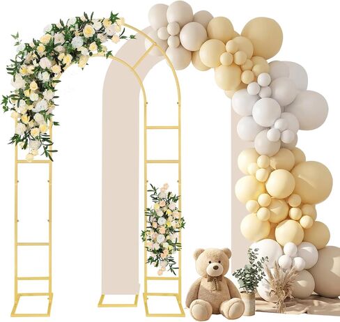 U-Shaped Arch Backdrop Stand with Backdrop Cover, 7.2FT Balloon Arch Stand | Party arch stands for valentines day, wedding, birthday, baby shower, bridal shower garden & balloon decor in Kuwait