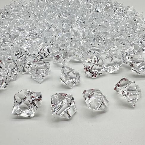 160PCS Fake Ice Cubes, 25 x 18 mm Acrylic Vase Fillers,Plastic Crushed Ice for Centerpiece Table Decorations,Table Scatter, Wedding Decoration, Photography Props in Saudi Arabia
