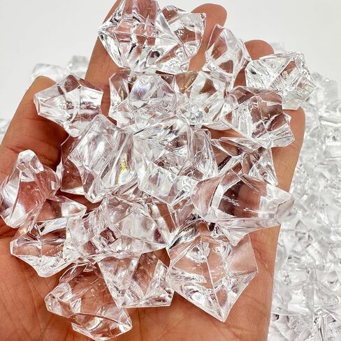 160PCS Fake Ice Cubes, 25 x 18 mm Acrylic Vase Fillers,Plastic Crushed Ice for Centerpiece Table Decorations,Table Scatter, Wedding Decoration, Photography Props in Saudi Arabia