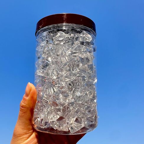 160PCS Fake Ice Cubes, 25 x 18 mm Acrylic Vase Fillers,Plastic Crushed Ice for Centerpiece Table Decorations,Table Scatter, Wedding Decoration, Photography Props in Saudi Arabia