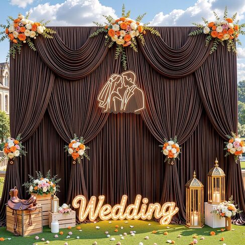 10x8ft Beige Backdrop Curtain for Parties Wrinkle Free Fabric Backdrop Curtain Wedding Photo Backdrop Drapes for Birthday Party Baby Shower Bridal Shower Photography Back Drop 2 Panels 5x8FT in Saudi Arabia