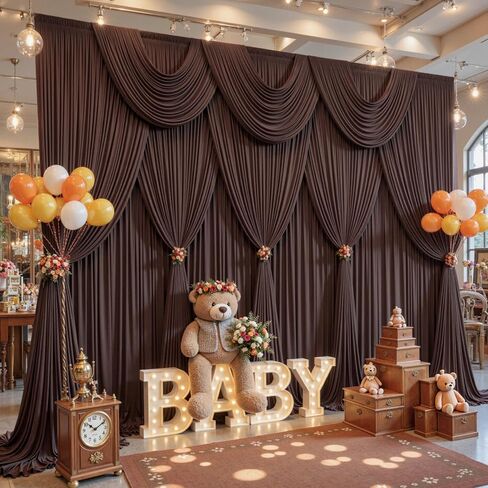 10x8ft Beige Backdrop Curtain for Parties Wrinkle Free Fabric Backdrop Curtain Wedding Photo Backdrop Drapes for Birthday Party Baby Shower Bridal Shower Photography Back Drop 2 Panels 5x8FT in Saudi Arabia