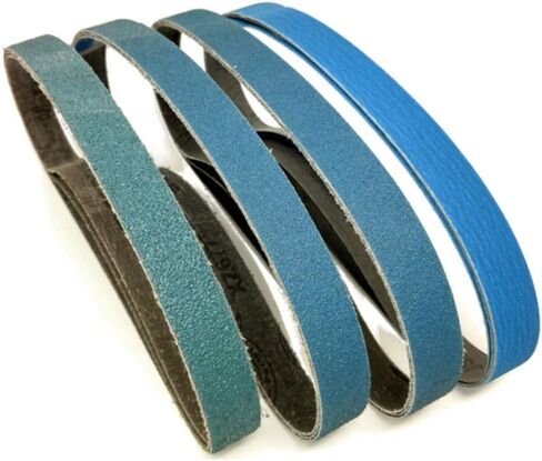 3/8 Inch x 13 Inch Zirconia Sanding Belts, 4 Each of 40/60/80/120 Assorted Grits, Belt Sander Tool for Woodworking, Metal Polishing (16 Pack) in Saudi Arabia