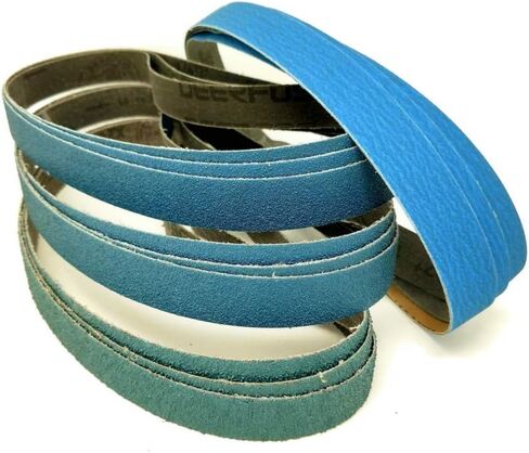 3/8 Inch x 13 Inch Zirconia Sanding Belts, 4 Each of 40/60/80/120 Assorted Grits, Belt Sander Tool for Woodworking, Metal Polishing (16 Pack) in Saudi Arabia