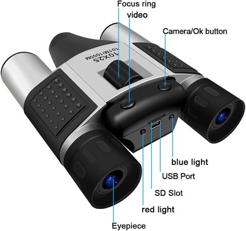 Digital Binoculars with Camera & Video Recording 10x Zoom High Clear CMOS Night Vision Portable Camera Binoculars for Adults in Saudi Arabia