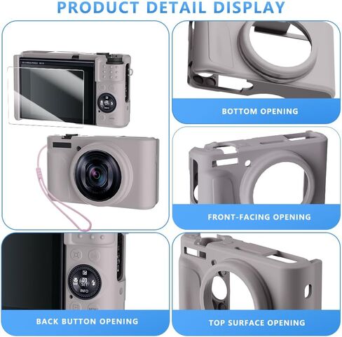 Camera Case for Canon PowerShot SX740/ SX730 Digital Camera Accessories,SX740 HS Cave, Soft Silicone Protective Case,Comes with 1 Screen Protectors and 1 Wrist Strap- (Rose Grey) in Kuwait