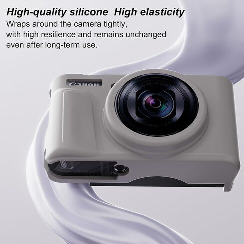Camera Case for Canon PowerShot SX740/ SX730 Digital Camera Accessories,SX740 HS Cave, Soft Silicone Protective Case,Comes with 1 Screen Protectors and 1 Wrist Strap- (Rose Grey) in Kuwait