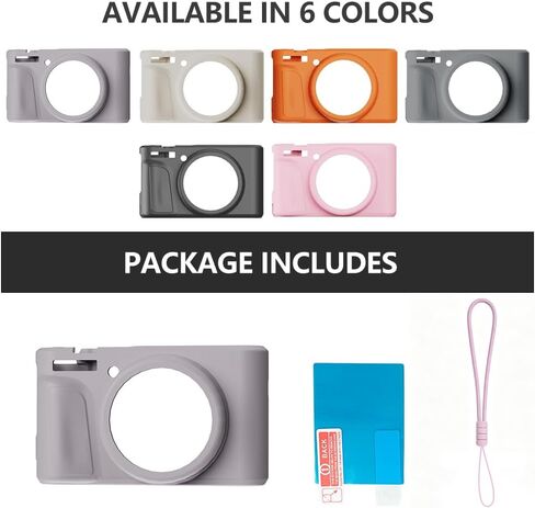 Camera Case for Canon PowerShot SX740/ SX730 Digital Camera Accessories,SX740 HS Cave, Soft Silicone Protective Case,Comes with 1 Screen Protectors and 1 Wrist Strap- (Rose Grey) in Kuwait