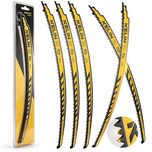 15" Pruning Blade for Reciprocating Saw,Arc Edge Japanese Saw,5 Pack | 6 TPI, Heat Treated CR-V Steel, Cuts Wood & Tree Limbs, Less Binding, Fits Dewalt/Milwaukee/Makita/Bosch in Saudi Arabia