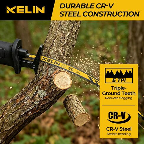 15" Pruning Blade for Reciprocating Saw,Arc Edge Japanese Saw,5 Pack | 6 TPI, Heat Treated CR-V Steel, Cuts Wood & Tree Limbs, Less Binding, Fits Dewalt/Milwaukee/Makita/Bosch in Saudi Arabia