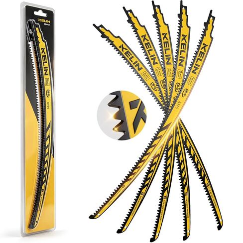 15" Pruning Blade for Reciprocating Saw,Arc Edge Japanese Saw,5 Pack | 6 TPI, Heat Treated CR-V Steel, Cuts Wood & Tree Limbs, Less Binding, Fits Dewalt/Milwaukee/Makita/Bosch in Saudi Arabia