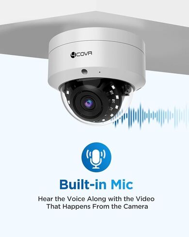 4COVR 6K PoE Security Camera Outdoor, 12MP Wired Surveillance, LY54AXAMA | Dome IP Camera with Mic, IK10 Vandal-Proof IP67, AI Human/Vehicle Detection, 100ft Night Vision, 2.8mm Lens, (NOT PTZ) in Saudi Arabia