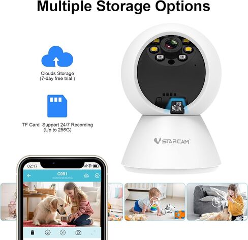VSTARCAM 3MP Indoor Pet Camera, 2.4G WiFi Camera for Home Security Camera with Phone APP, PIR Motion Detection, Color Night Vision, 2-Way Talking, for Baby/Pet/Elderly Care (2pk) in Saudi Arabia