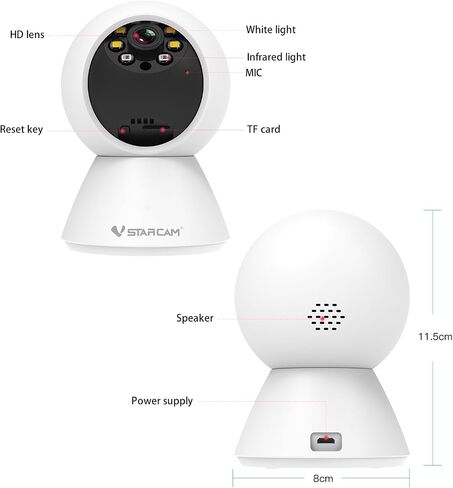 VSTARCAM 3MP Indoor Pet Camera, 2.4G WiFi Camera for Home Security Camera with Phone APP, PIR Motion Detection, Color Night Vision, 2-Way Talking, for Baby/Pet/Elderly Care (2pk) in Saudi Arabia