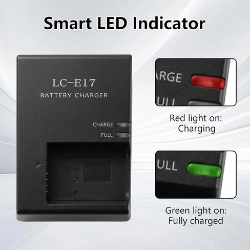 LC-E17 Battery Charger for Canon: Compatible with LP-E17 LC-E17 LC-E17E Battery for EOS Rebel T7i T6i T6s SL3 SL2 77D 8000D 800D 760D 750D 200D M6 M5 M3 Kiss X8i DSLR Cameras & More in Saudi Arabia