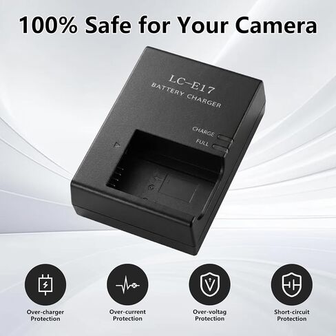 LC-E17 Battery Charger for Canon: Compatible with LP-E17 LC-E17 LC-E17E Battery for EOS Rebel T7i T6i T6s SL3 SL2 77D 8000D 800D 760D 750D 200D M6 M5 M3 Kiss X8i DSLR Cameras & More in Saudi Arabia