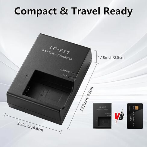 LC-E17 Battery Charger for Canon: Compatible with LP-E17 LC-E17 LC-E17E Battery for EOS Rebel T7i T6i T6s SL3 SL2 77D 8000D 800D 760D 750D 200D M6 M5 M3 Kiss X8i DSLR Cameras & More in Saudi Arabia