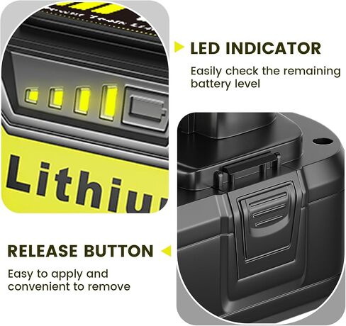 P108 7.0Ah 2 قطعة بديلة ليثيوم أيون لبطارية Ryobi 18V | مع مؤشرات LED، متوافقة مع أدوات الطاقة اللاسلكية والشواحن Ryobi 18V in Kuwait