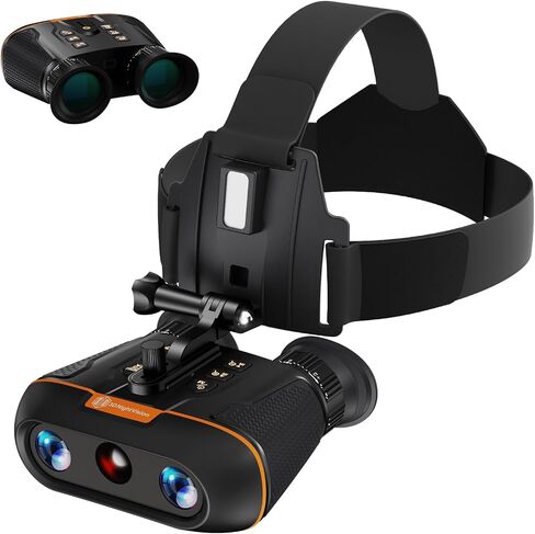 3D Night Vision Goggles for Camping Wildlife Observation Wide FOV | 4K Night Vision Binoculars,8X Digital Zoom, 32GB Card to Save Photos and Videos for Outdoor Security in Saudi Arabia