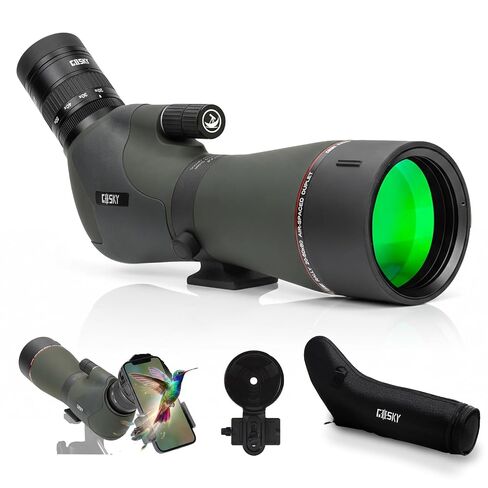 Gosky 20-60x80 Spotting Scope with Phone Adapter, Dual Focusing Waterproof Spotting Scopes for Target Shooting Bird Watching Hunting Wildlife Safari Viewing, BAK4 FMC Spotter Scope with Carrying Case in Saudi Arabia