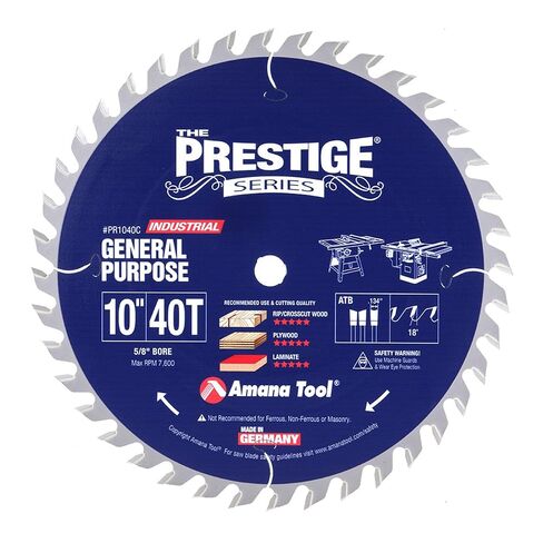 Amana Tool - PR1040C Electro-Blu Carbide Tipped Prestige General Purpose 10 Inch Dia 40T A in Saudi Arabia