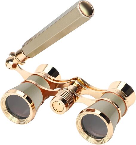 3X25 Opera Glasses Binoculars, Compact Mini Theater Glasses with Handle, Alloy Frame K9 Glass Lens Elegant Portable Theater Binoculars for Musical Concert Opera Stage Viewing in Saudi Arabia