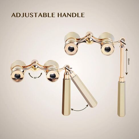 3X25 Opera Glasses Binoculars, Compact Mini Theater Glasses with Handle, Alloy Frame K9 Glass Lens Elegant Portable Theater Binoculars for Musical Concert Opera Stage Viewing in Saudi Arabia