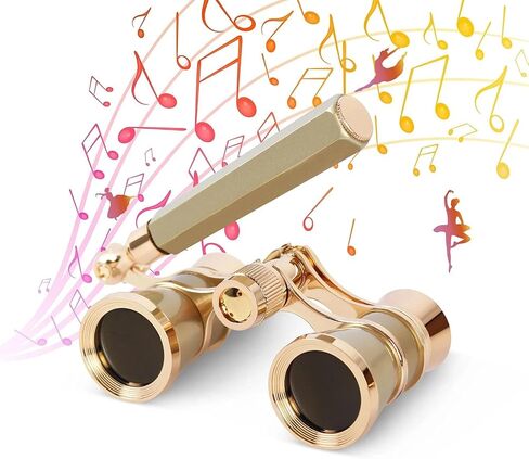 3X25 Opera Glasses Binoculars, Compact Mini Theater Glasses with Handle, Alloy Frame K9 Glass Lens Elegant Portable Theater Binoculars for Musical Concert Opera Stage Viewing in Saudi Arabia