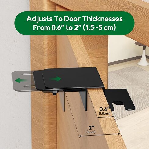 Child Safety Door Top Lock, Child Proof Door Top Lock, Top Door Lock for Kids Safety, Adjustable Lock Child Safety Top Lock, Sliding Door Lock for Kids Safety, Sturdy Metal, Black, 1 Pack in Saudi Arabia