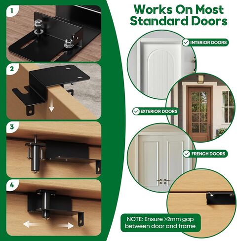 Child Safety Door Top Lock, Child Proof Door Top Lock, Top Door Lock for Kids Safety, Adjustable Lock Child Safety Top Lock, Sliding Door Lock for Kids Safety, Sturdy Metal, Black, 1 Pack in Saudi Arabia