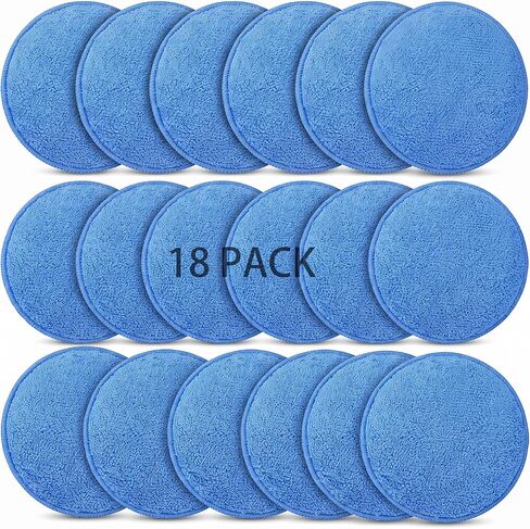 18 Pack Microfiber Wax Applicator Pads, 5 Inch Foam Car Detailing Pads for Buffing, Polishing, Tire Shine and Cleaning, Blue Microfiber Sponges in Kuwait