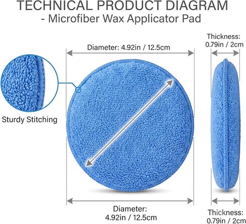 18 Pack Microfiber Wax Applicator Pads, 5 Inch Foam Car Detailing Pads for Buffing, Polishing, Tire Shine and Cleaning, Blue Microfiber Sponges in Kuwait