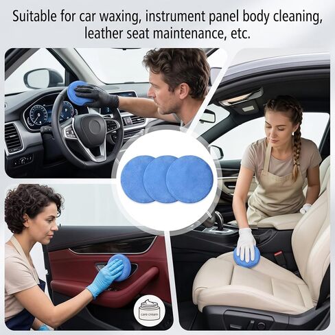 18 Pack Microfiber Wax Applicator Pads, 5 Inch Foam Car Detailing Pads for Buffing, Polishing, Tire Shine and Cleaning, Blue Microfiber Sponges in Kuwait
