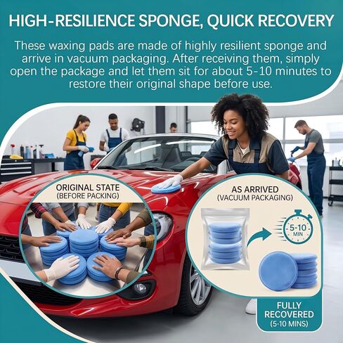 18 Pack Microfiber Wax Applicator Pads, 5 Inch Foam Car Detailing Pads for Buffing, Polishing, Tire Shine and Cleaning, Blue Microfiber Sponges in Kuwait