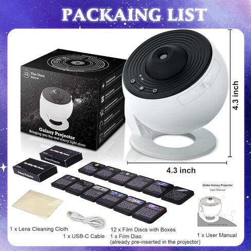 Galaxy Projector, 13 in 1 Planetarium Star Projector Realistic Starry Sky Night Light with Solar System Constellation Moon for Bedroom Ceiling Home Theater Living Room Decor in Saudi Arabia