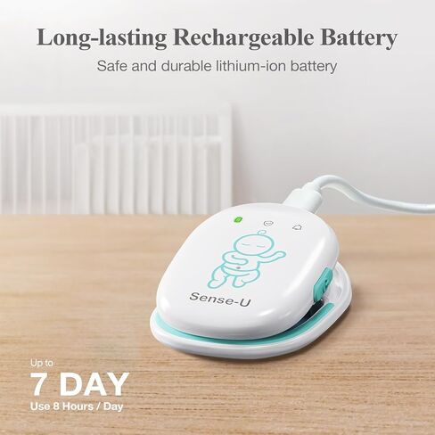 Sense-U Pro Baby Monitor – Breathing Movement, Rollover & Overheating Trackers for Better Sleep, Simple Clip-On Smart Sleep Monitor with Arousal Vibration, Audible Alerts & Sleep Analysis in Saudi Arabia
