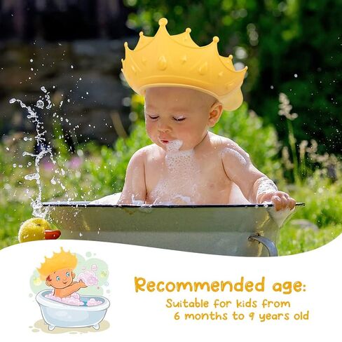 2PCS Baby Shower Cap for Kids, Adjustable Baby Hair Washing Shield Toddler Visor Hat for Eyes and Ears Protection Shampoo Cap for 0-9 Years Old Children in Saudi Arabia