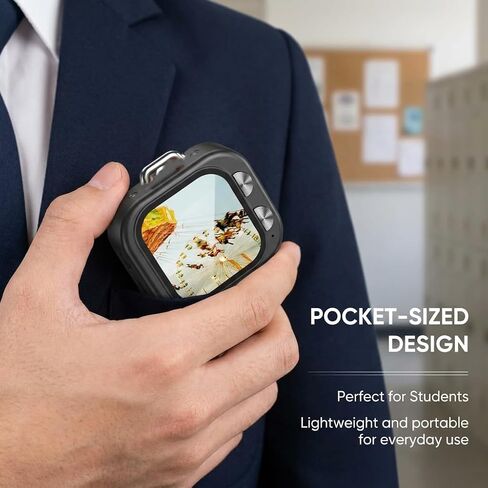 Mini Keychain Digital Camera HD Portable Handheld Camera with 16X Zoom and Built-in Flash for Travel Vlog and Daily Snapshots (Black) in Saudi Arabia
